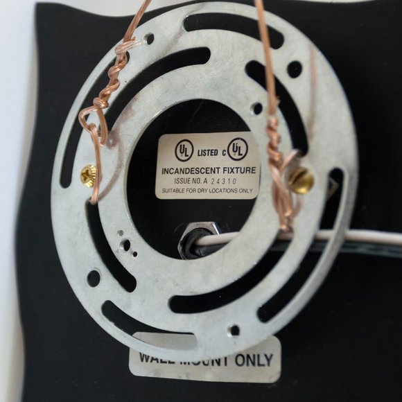 Wall sconce, Hand blown glass shade,  Iron base, - Picture 6 of 8